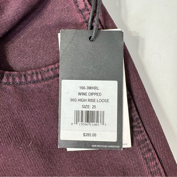 NEW Re/Done 90s High Rise Loose Wine Dipped Jeans Size 25 - Picture 10 of 12